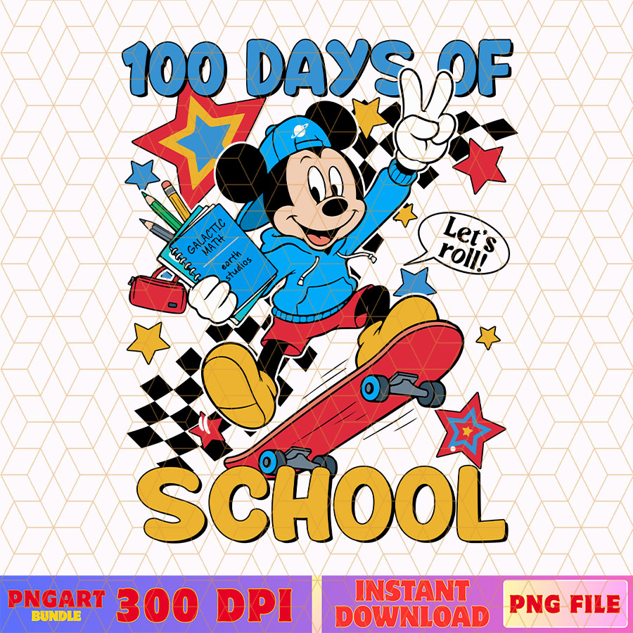 100 Days of School Cartoon Png Kids School Disney Png
