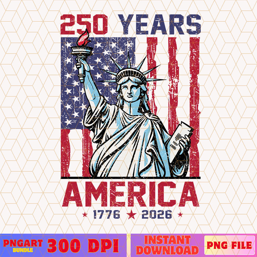 American 250th Anniversary 4th of July Png USA Flag Png