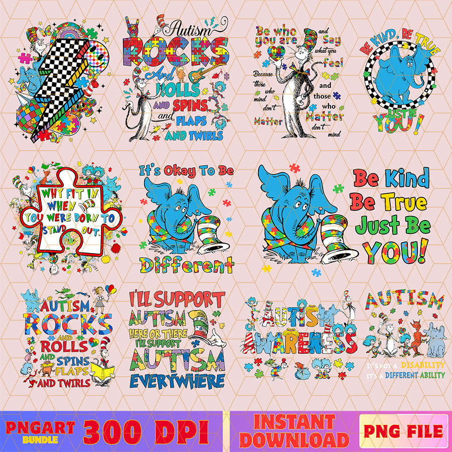 Autism Awareness Dr Seuss Png It's Okay To Be Different Png