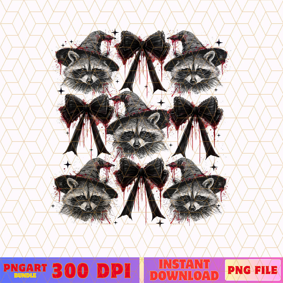 Coquette Bow Raccoon Halloween Png Funny Raccoon Png