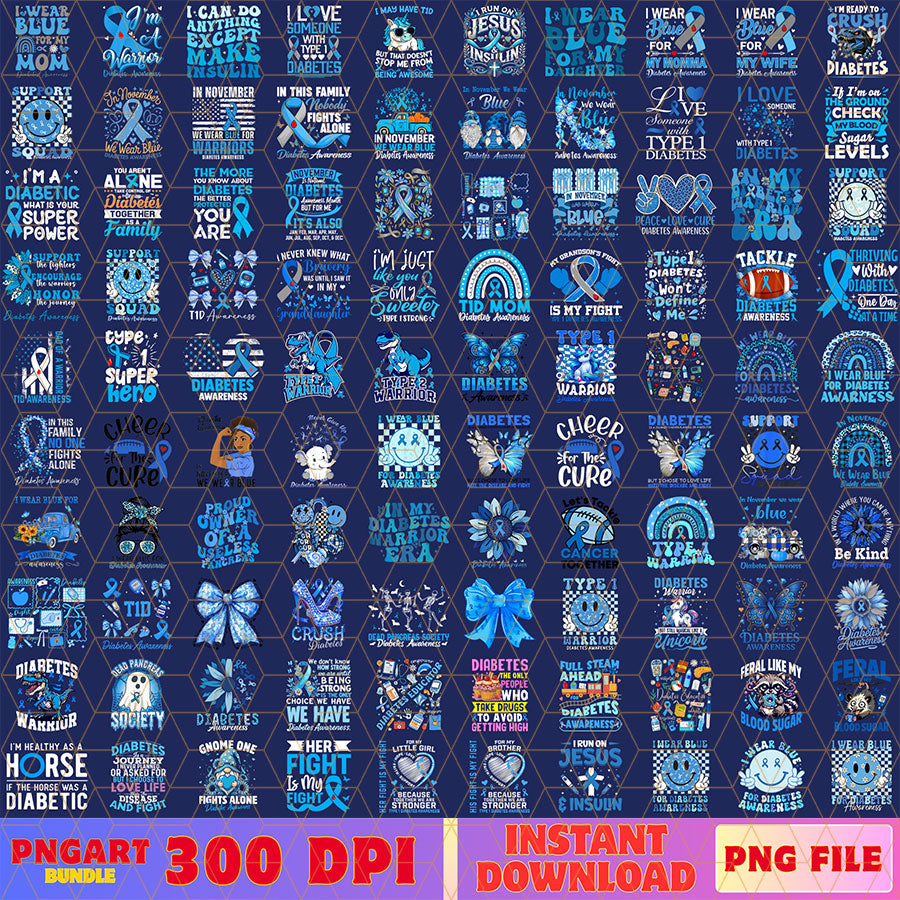 Diabetes Awareness Png Bundle In November Wear Blue Png