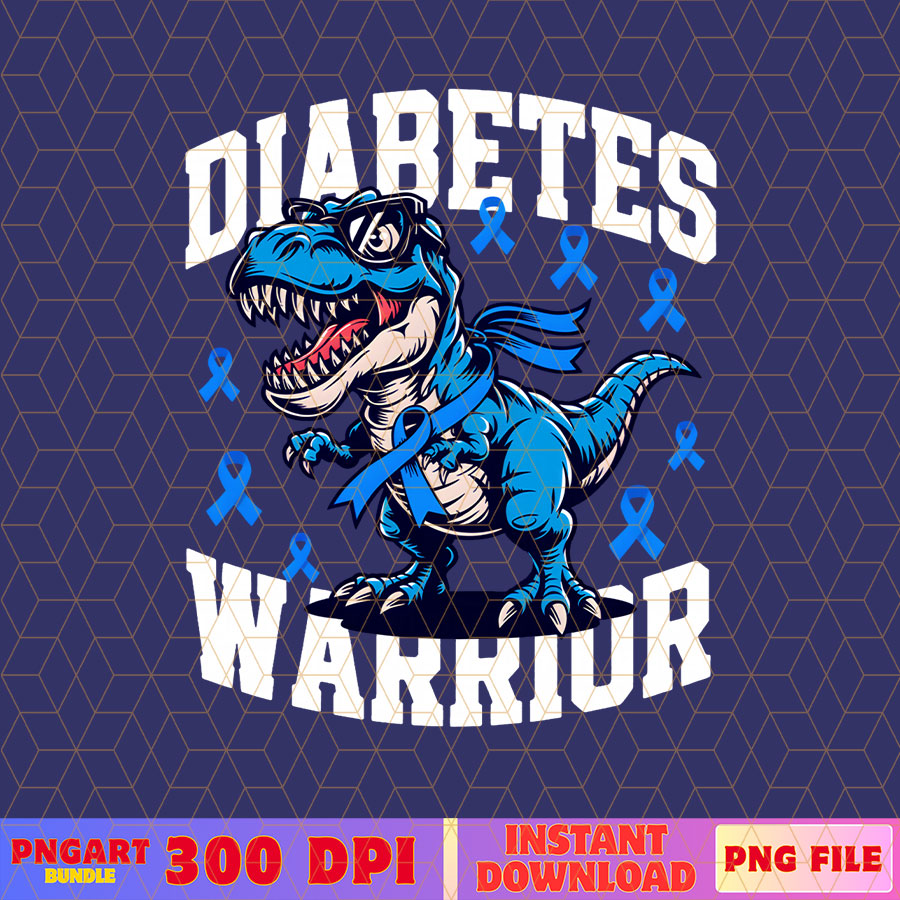 Diabetes Warrior Blue Dinosaur Png Diabetes Awareness Png