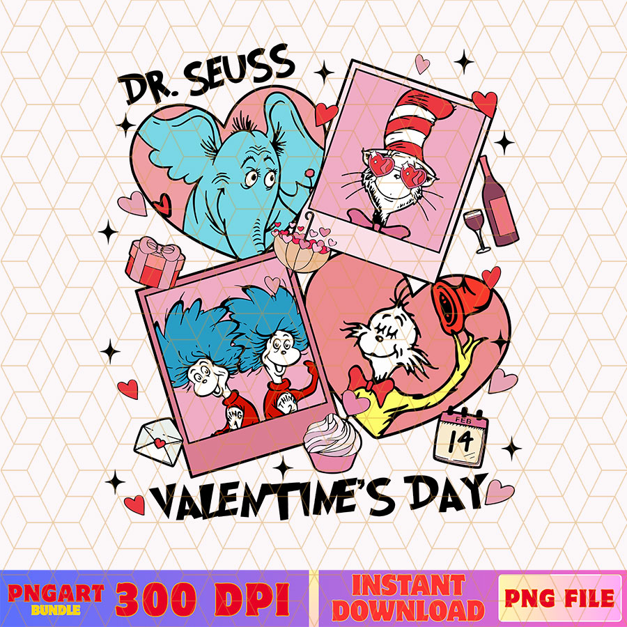 Dr Seuss Valentine Day Png Valentine Cartoon Characters Png