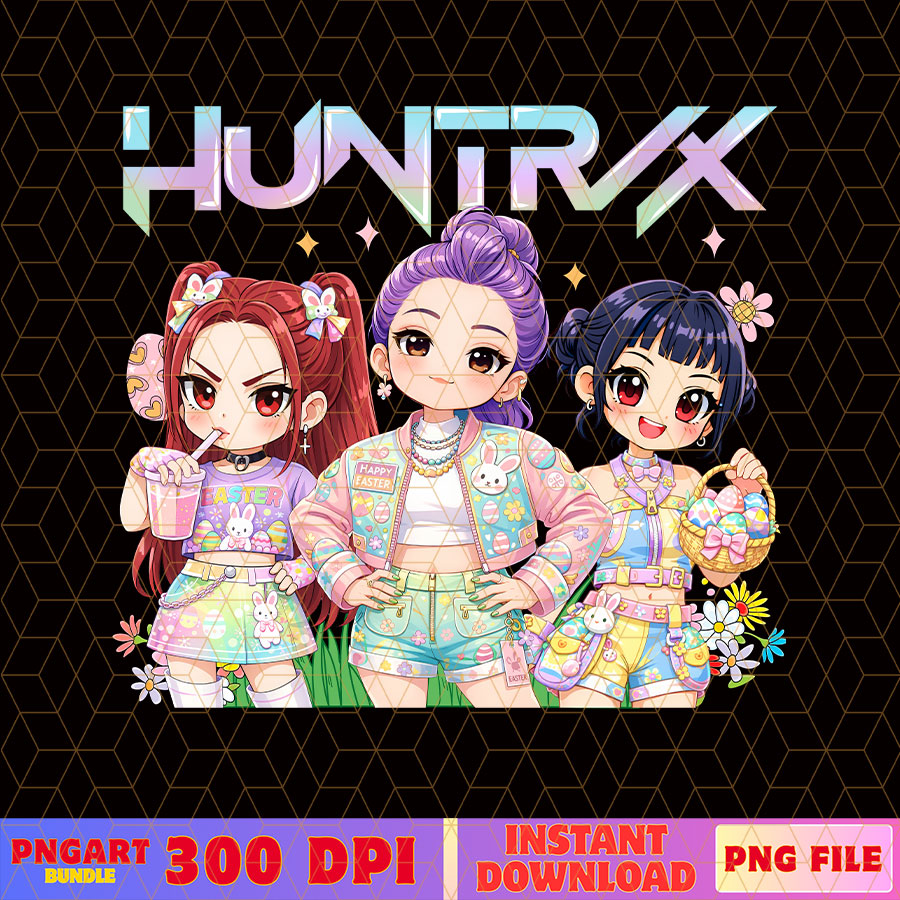 Huntrix Kpop Demon Hunter Easter Day Png Huntrix Easter Png