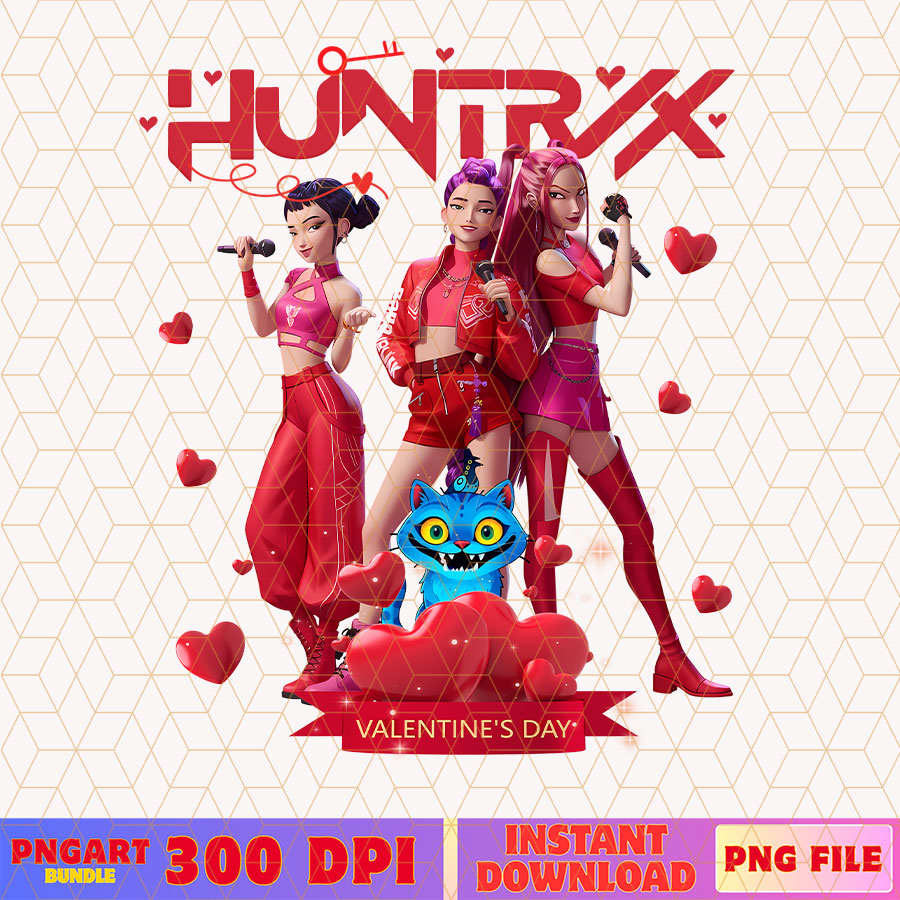 Huntrix Kpop Demon Hunters Valentine Png Cute Valentine Png