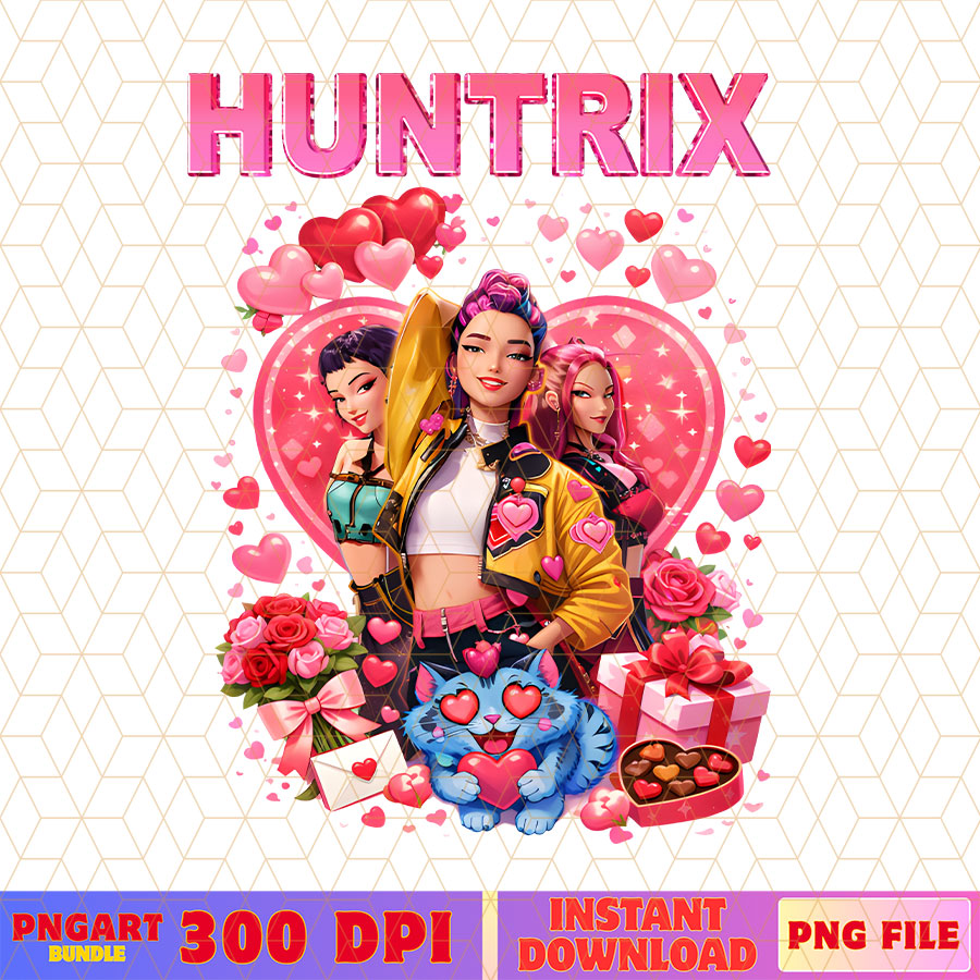 Kpop Demon Hunters Huntrix Valentine Png Kpop Valentine Png