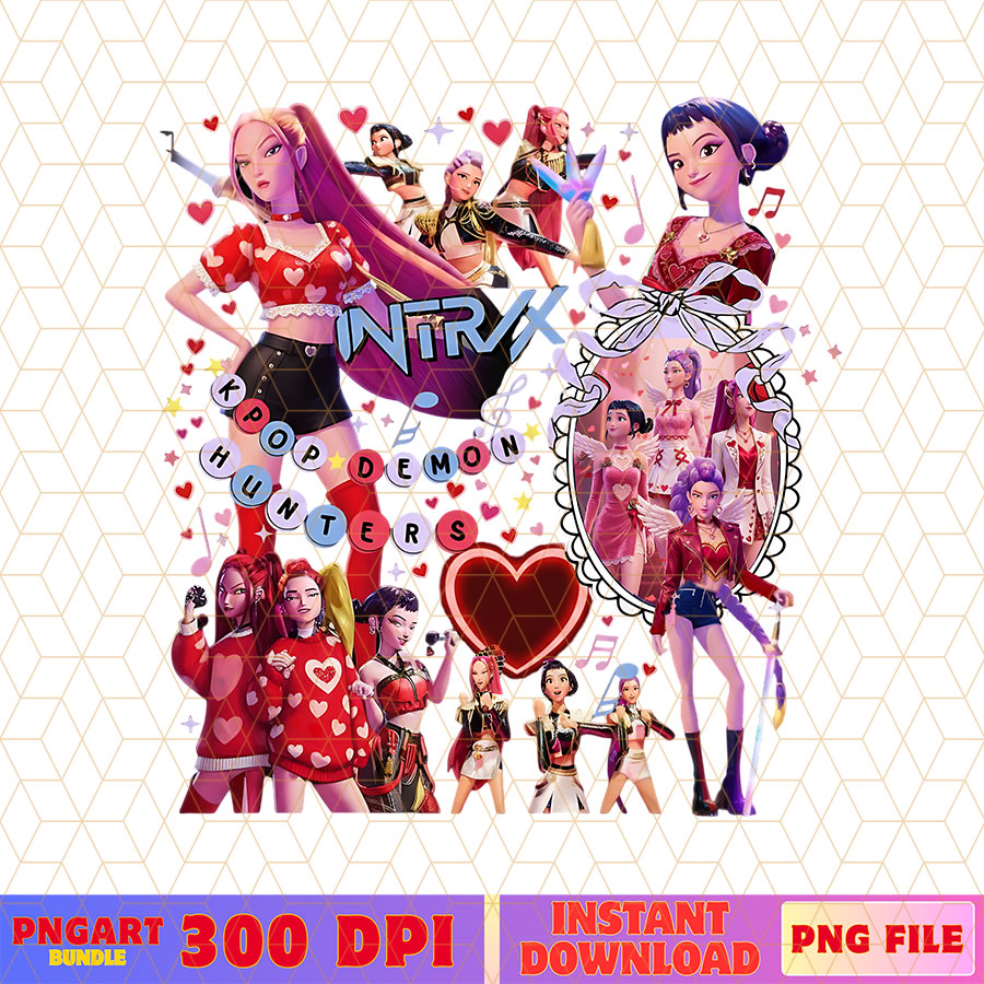 Huntrix Kpop Demon Hunters Valentine Png Kpop Valentine Png