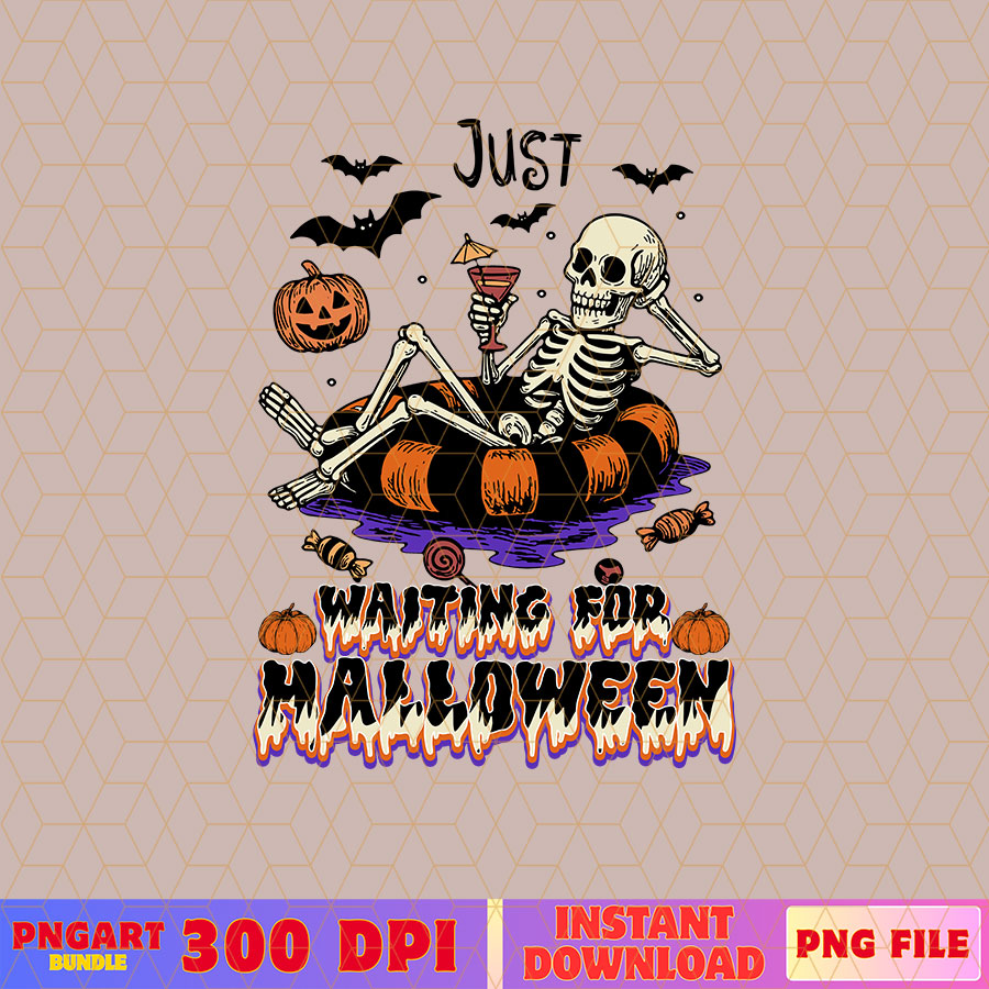 Just Waiting For Halloween Png Relaxing Skeleton Png