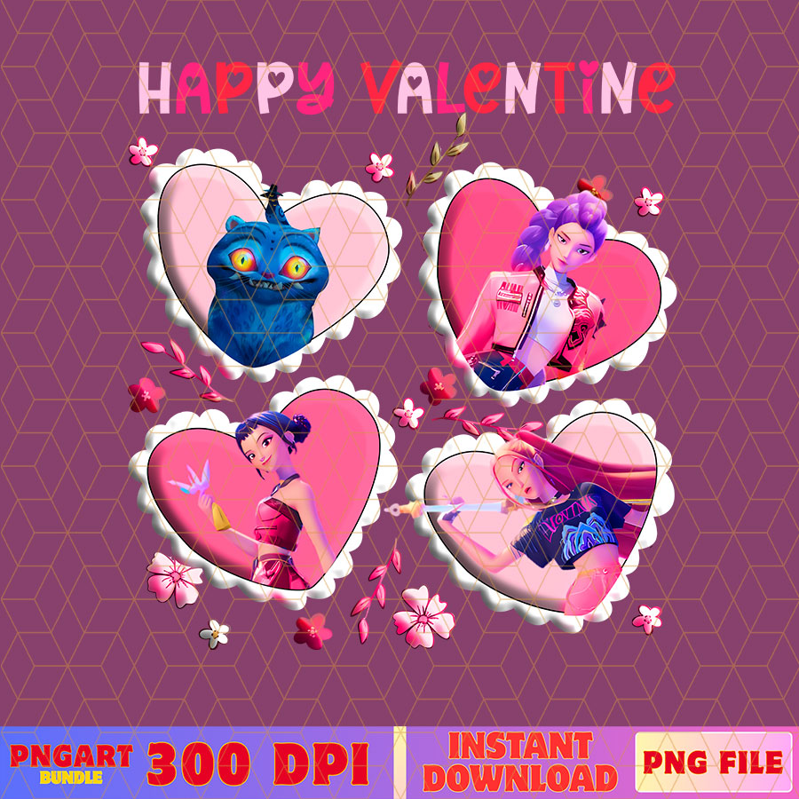 Kpop Demon Hunter Huntrix Valentine Png Happy Valentine Png