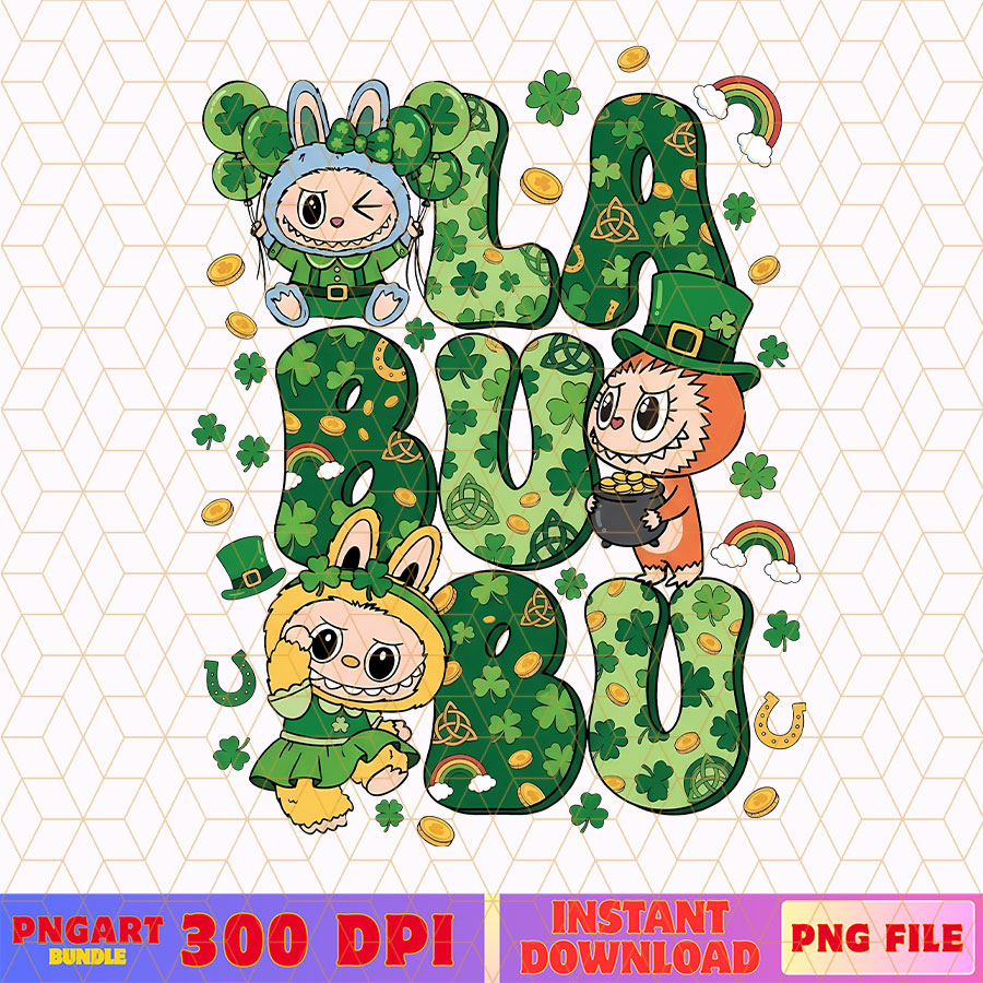 Labubu St Patricks Day Png Monster St Patrick's Day Png