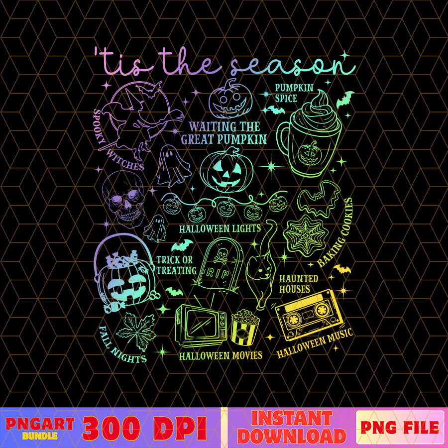 Retro Halloween Fall Ghost Neon Png Spooky Season Png