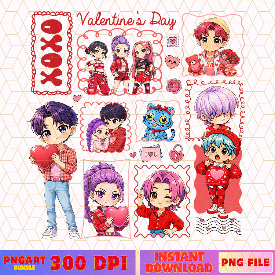 Valentine Huntrix Kpop Demon Hunters Png XoXo Huntrix Png