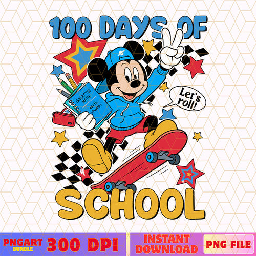 100 Days of School Cartoon Png Kids School Disney Png