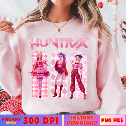 Valentine Huntrix Kpop PNG, Demon Hunters, Saja Girls Mira Rumi Zoey Png