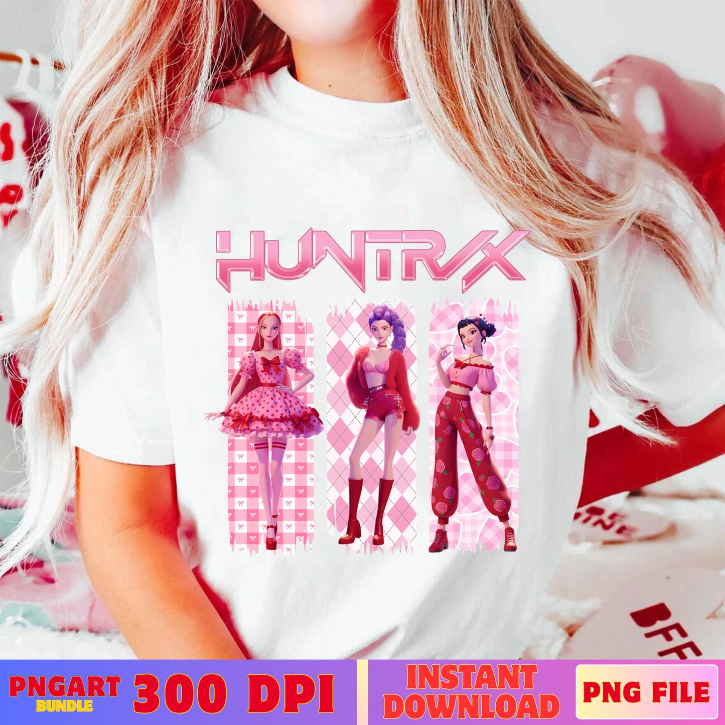 Valentine Huntrix Kpop PNG, Demon Hunters, Saja Girls Mira Rumi Zoey Png