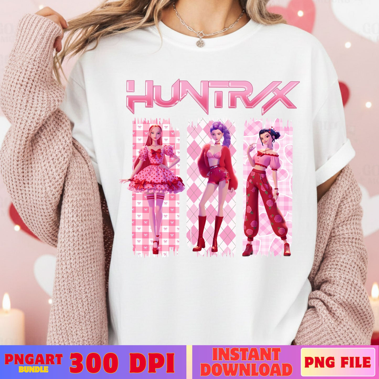 Valentine Huntrix Kpop PNG, Demon Hunters, Saja Girls Mira Rumi Zoey Png