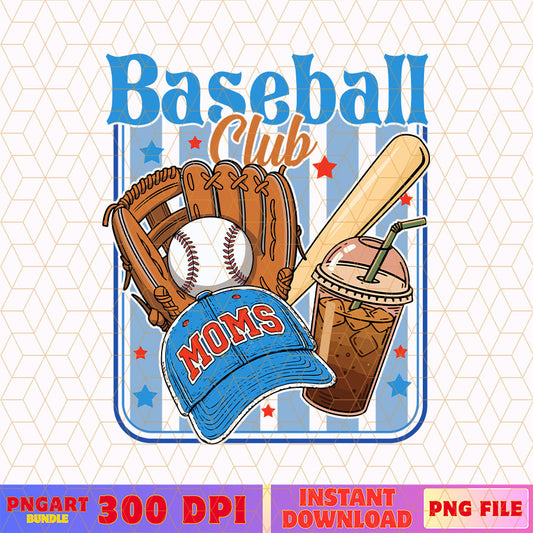 Baseball Moms Club Png Trendy Game Day Baller Mom Png