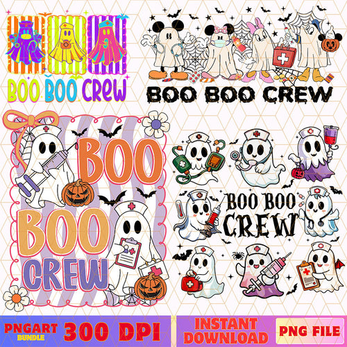 Boo Boo Crew Nurse Png Cute Ghost Nurse Halloween Png