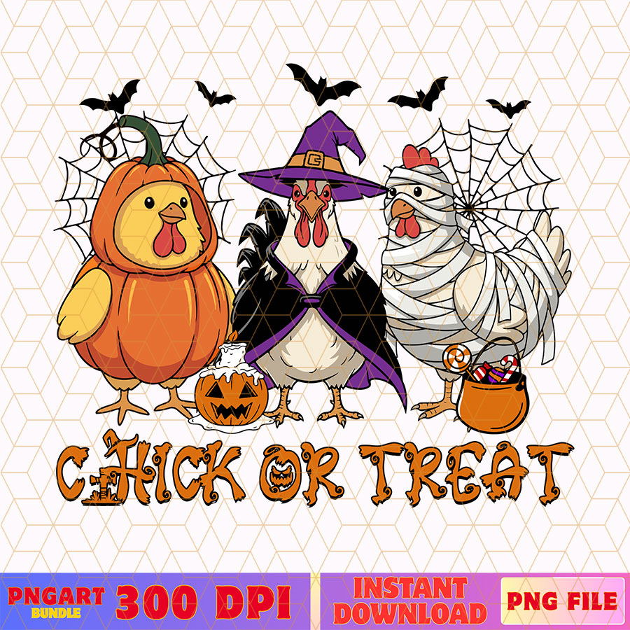 Chick Or Treat Spooky Chicken Halloween Png Funny Fall Png