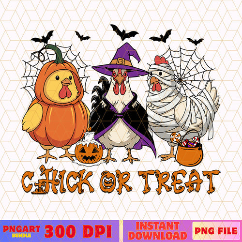 Chick Or Treat Spooky Chicken Halloween Png Funny Fall Png