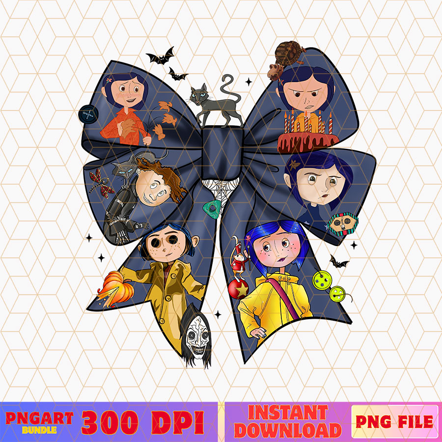 Coquette Bow Coraline Halloween Png Horror Movie Png