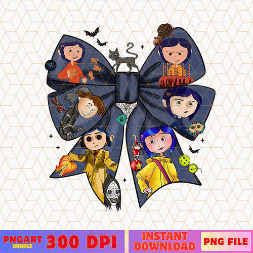 Coquette Bow Coraline Halloween Png Horror Movie Png