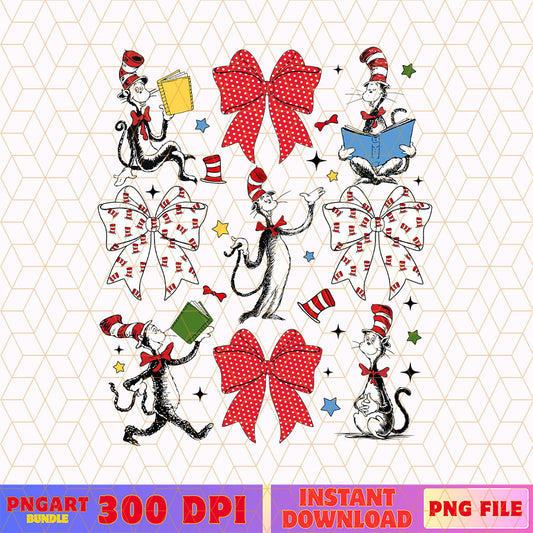 Coquette Bow Dr Seuss Cat In The Hat Png Dr Seuss Png
