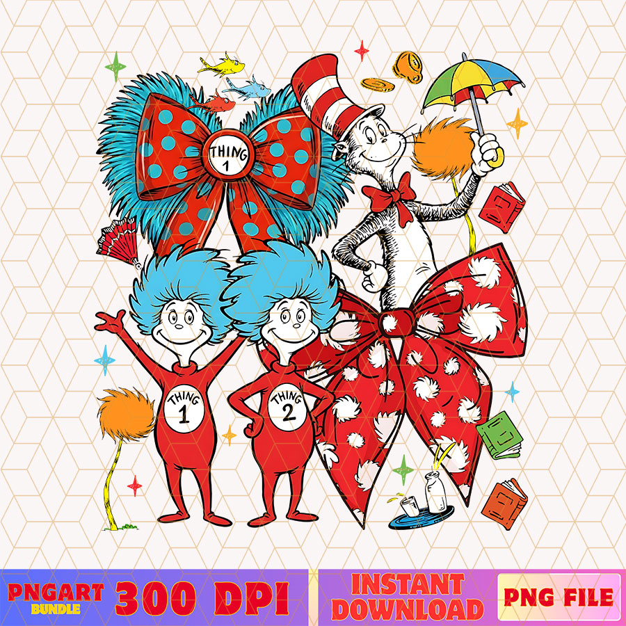 Coquette Bow Dr Seuss Day Png Thing 1 Thing 2 Bows Png