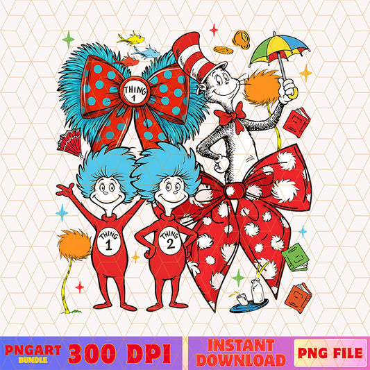 Coquette Bow Dr Seuss Day Png Thing 1 Thing 2 Bows Png