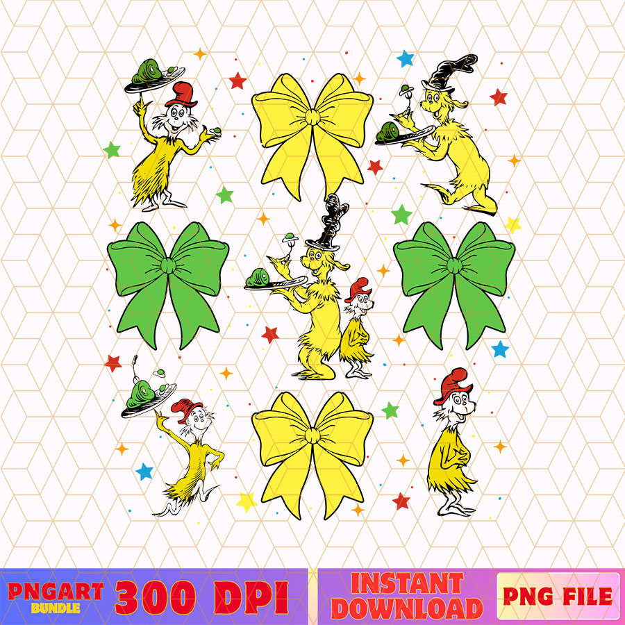 Coquette Bow Sam I Am Dr Seuss Png Green Eggs And Ham Png