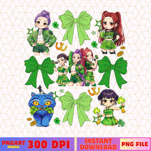 Coquette Huntrix Kpop Demon Hunter Png St Patricks Day Png