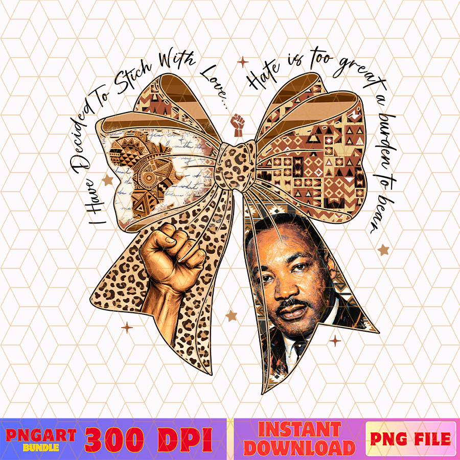 Coquette Martin Luther King Black History Png MLK Day Png