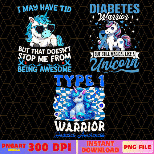 Cute Unicorn Diabetes Warrior Png Diabetes Awareness Png