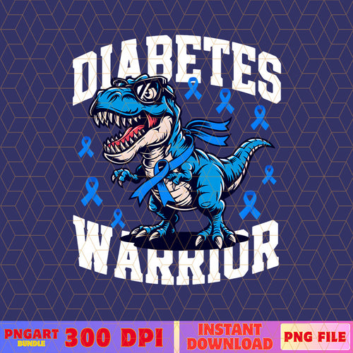 Diabetes Warrior Blue Dinosaur Png Diabetes Awareness Png
