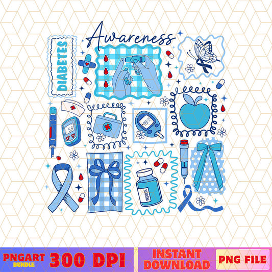 Doodle Diabetes Awareness Png Diabetes Warrior Support Png