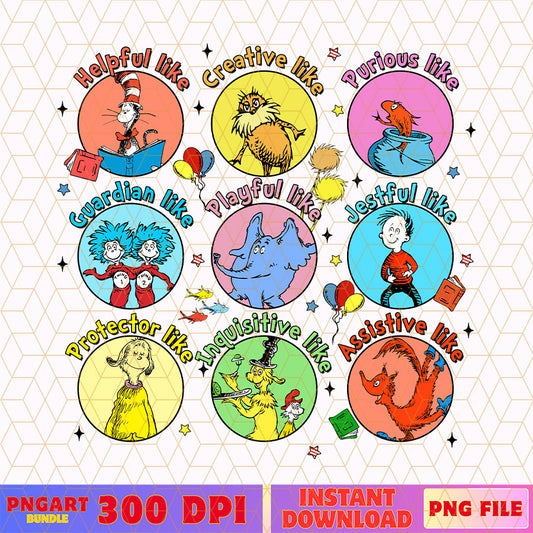 Dr Seuss Characters Png Read Across America Dr Seuss Png