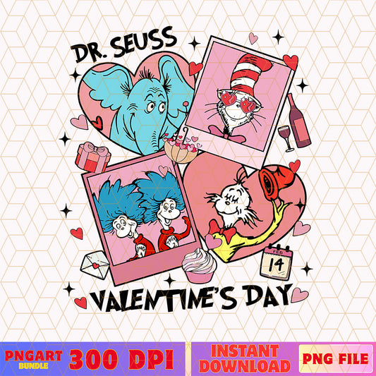 Dr Seuss Valentine Day Png Valentine Cartoon Characters Png