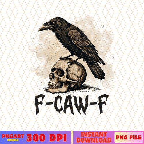 Gothic Raven on Skull Halloween Png Funny Halloween Png