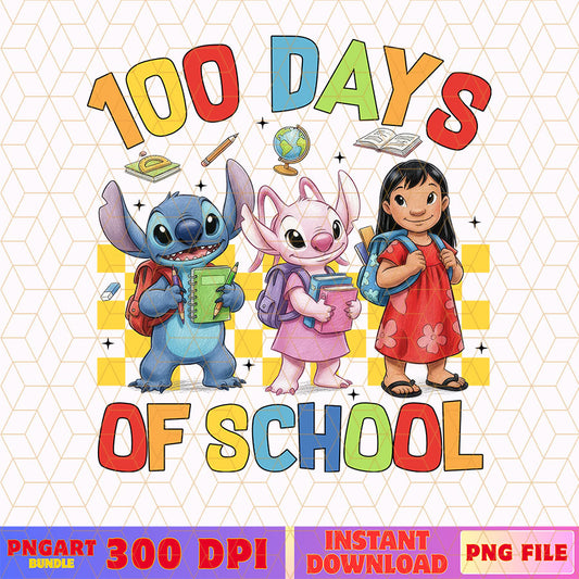 Happy 100 Days Day Of School Stitch Png Kids School Png