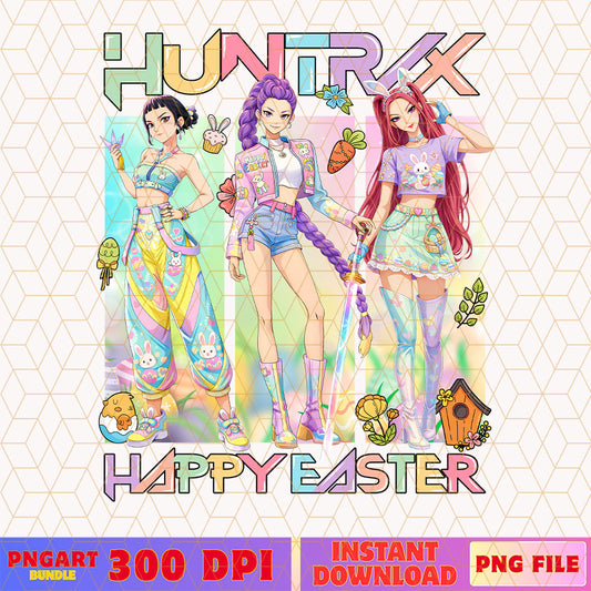 Huntrix Happy Easter Day Png Kpop Saja Girls Easter Day Png
