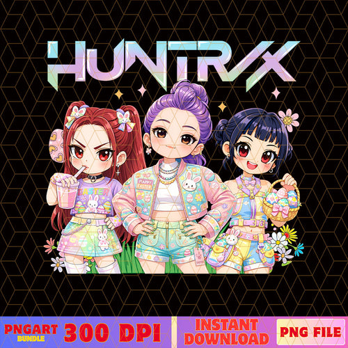 Huntrix Kpop Demon Hunter Easter Day Png Huntrix Easter Png