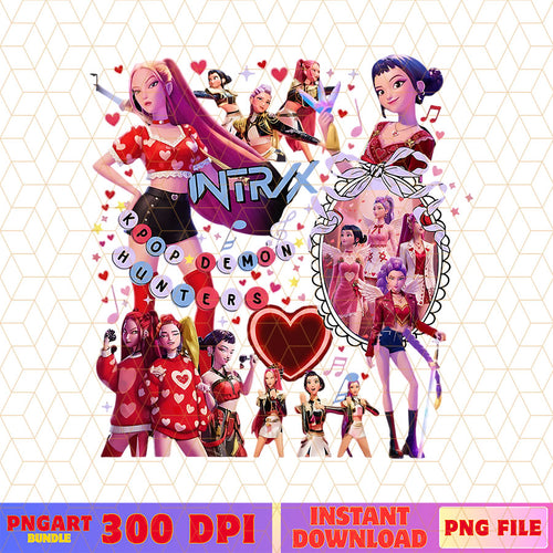 Huntrix Kpop Demon Hunters Valentine Png Kpop Valentine Png