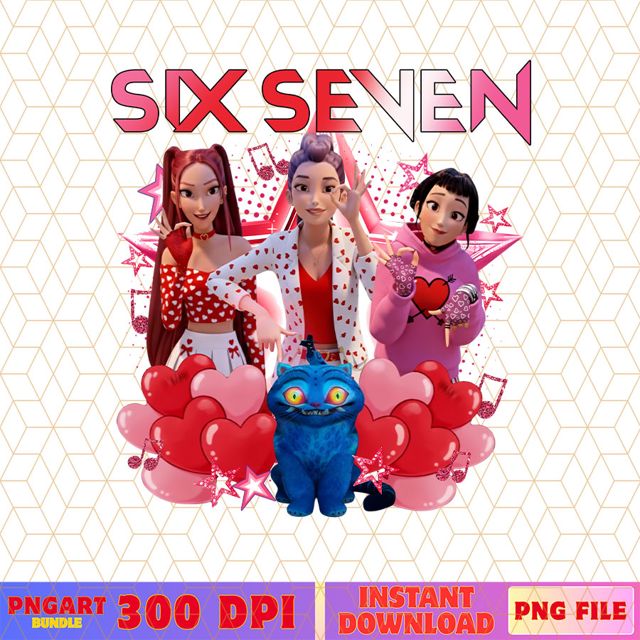 Huntrix Six Seven 6 7 Valentines Day Png Huntrix Valentine Png