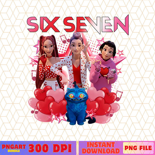 Huntrix Six Seven 6 7 Valentines Day Png Huntrix Valentine Png