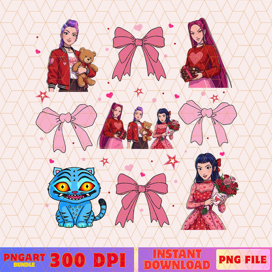 Huntrix Valentine Coquette Bow Png Kpop Valentine Png