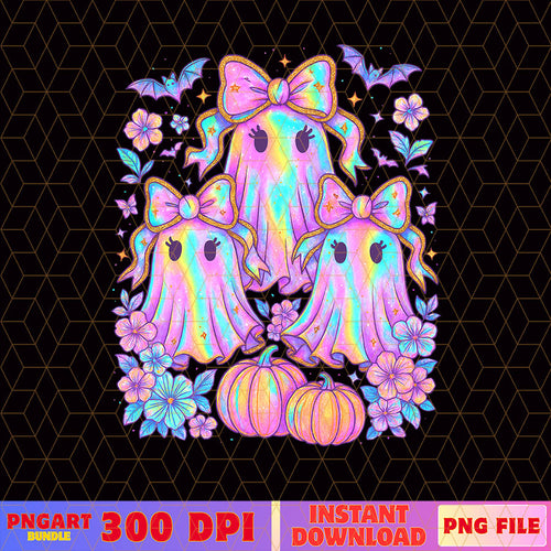 Iridescent Ghost Pumpkin Halloween Png Spooky Season Png