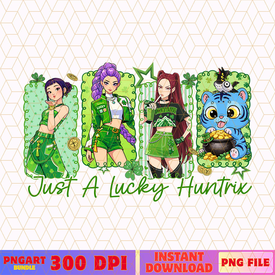 Just A Lucky Huntrix Kpop Demon Hunter Png St Patricks Day Png