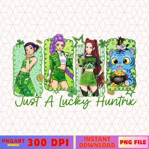 Just A Lucky Huntrix Kpop Demon Hunter Png St Patricks Day Png