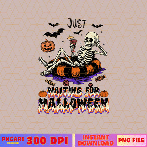 Just Waiting For Halloween Png Relaxing Skeleton Png