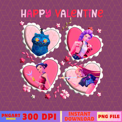Kpop Demon Hunter Huntrix Valentine Png Happy Valentine Png